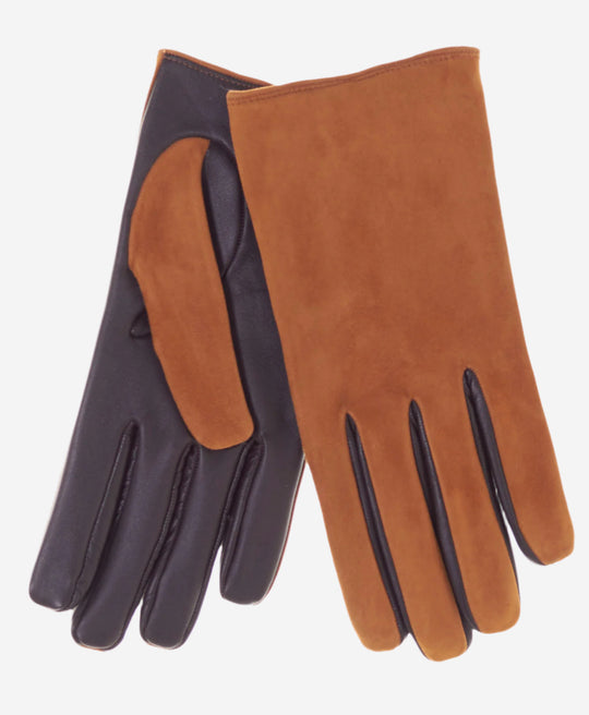 CC3556 (camel) - Men’s Italian touchscreen suede and lambskin gloves with cashmere lining