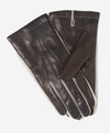 CC3592 (black) - Men's Italian Leather Gloves with Two-Tone Contrast Colors - Leather Gloves Online - Luxury Leather Gloves - 1