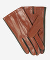CC3592 (brown) - Men's Italian Leather Gloves with Two-Tone Contrast Colors - Leather Gloves Online - Luxury Leather Gloves - 1