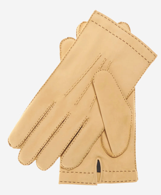 CC3630 (natural) - Men's Handsewn Italian Cashmere Lined Nubuck Gloves - Leather Gloves Online - Luxury Leather Gloves - 1