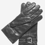 CC3905 (black) - Men's Italian Cashmere Lined Leather Gloves With Shearling Cuff - Leather Gloves Online - Luxury Leather Gloves - 3