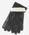 CC3905 (black) - Men's Italian Cashmere Lined Leather Gloves With Shearling Cuff - Leather Gloves Online - Luxury Leather Gloves - 2