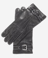CC3905 (black) - Men's Italian Cashmere Lined Leather Gloves With Shearling Cuff - Leather Gloves Online - Luxury Leather Gloves - 1