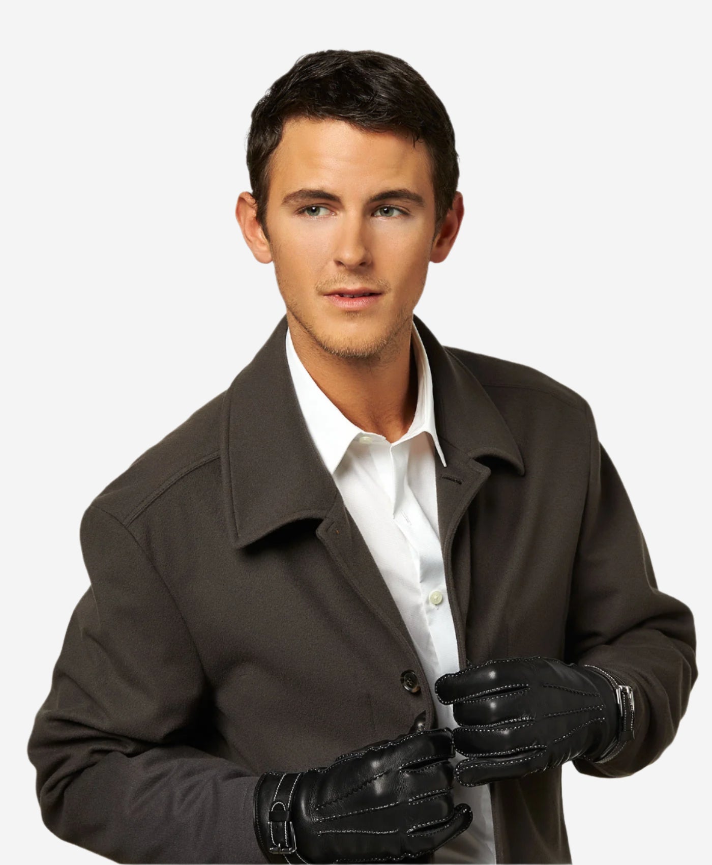 CC3905 (black) - Men's Italian Cashmere Lined Leather Gloves With Shearling Cuff - Leather Gloves Online - Luxury Leather Gloves - 5