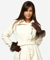 CC4066 (brown) - Women's Italian Fox Fur Cuff Cashmere Lined Leather Gloves - Leather Gloves Online - Luxury Leather Gloves - 4