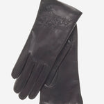 CC4101 (black) - Women's Italian Cashmere Lined Leather Gloves with Floral Accents - Leather Gloves Online - Luxury Leather Gloves - 2