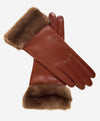 CC4127 (brown) - Women's Italian Cashmere Lined 4-Button Length Gloves with Mink Cuff - Leather Gloves Online - Luxury Leather Gloves - 2