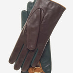 CC4160 (forest/brown) Women's Cashmere Lined Leather Gloves with Buckle - Leather Gloves Online - Luxury Leather Gloves - 3