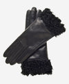 CC4172 (black) - Women's Cashmere Lined Leather Gloves with Persian Lamb Cuffs - Leather Gloves Online - Luxury Leather Gloves - 1
