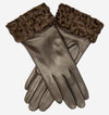 CC4172 (brown) - Women's Cashmere Lined Leather Gloves with Persian Lamb Cuffs - Leather Gloves Online - Luxury Leather Gloves - 1