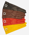 CC4201 (red) - Women’s Italian cashmere lined leather gloves with buckle