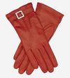 CC4201 (red) - Women's Italian Cashmere Lined Leather Gloves with Buckle - Leather Gloves Online - Luxury Leather Gloves - 1