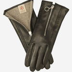 CC4243 (black) - Italian Cashmere Lined Gloves with Zippers - Leather Gloves Online - Luxury Leather Gloves - 1