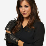 CC4243 (black) - Italian Cashmere Lined Gloves with Zippers - Leather Gloves Online - Luxury Leather Gloves - 3