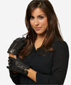 CC4243 (black) - Italian Cashmere Lined Gloves with Zippers - Leather Gloves Online - Luxury Leather Gloves - 3