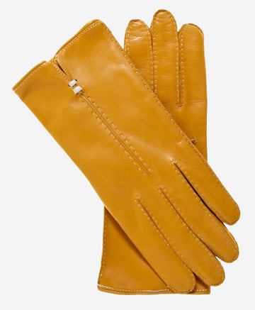 CC4301 (canary) - Women's Handsewn Italian Cashmere Lined Leather Gloves - Leather Gloves Online - Luxury Leather Gloves - 2