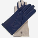 CC4313 (beige/blue) - Women's Two-Tone Italian Cashmere Lined Leather Gloves - Leather Gloves Online - Luxury Leather Gloves - 1
