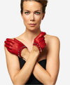 CC4391 (red) - Women's Italian Cashmere Lined Leather Gloves  with Studs - Leather Gloves Online - Luxury Leather Gloves - 2