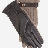 CC4510 (nat) - Women's Cable Knit Cashmere and Leather Winter Gloves