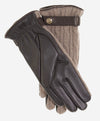 CC4510 (nat) - Women’s Italian cable knit cashmere and leather winter gloves