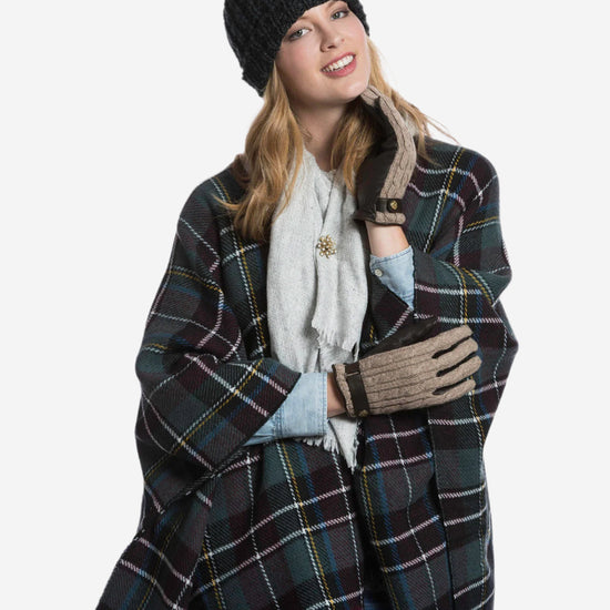 CC4510 (nat) - Women's Cable Knit Cashmere and Leather Winter Gloves - Leather Gloves Online - Luxury Leather Gloves - 2