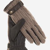 CC4510 (nat) - Women's Cable Knit Cashmere and Leather Winter Gloves - Leather Gloves Online - Luxury Leather Gloves - 1