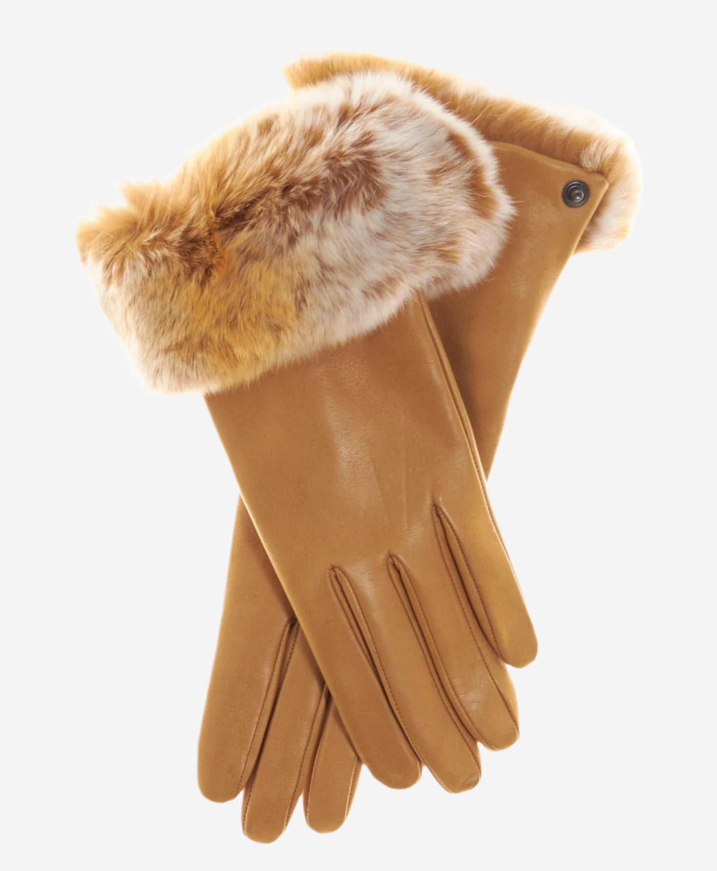 CC4514 (vac) - Women's Italian Rex Rabbit Fur Cuff Lambskin Gloves - Leather Gloves Online - Luxury Leather Gloves - 1