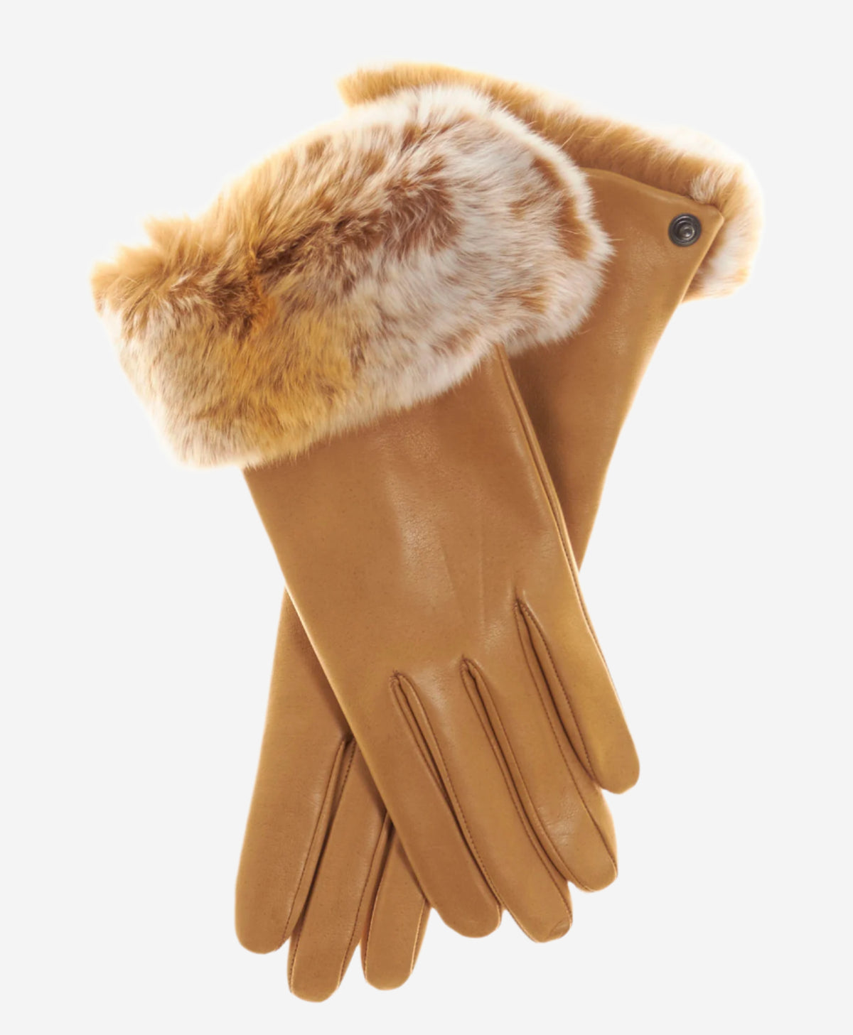 CC4514 (vac) - Women's Italian Rex Rabbit Fur Cuff Lambskin Gloves - Leather Gloves Online - Luxury Leather Gloves - 1