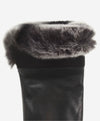 CC4516 (black) - Women’s Italian suede and Rex rabbit fur cuff lambskin gloves