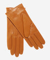 CC4668 (orange) - Women’s Italian orange suede winter gloves cashmere lined with unique hand detailing