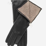 CC4879W4 (black) - "4 Button Length" Italian Cashmere Lined Gloves with Side Zipper