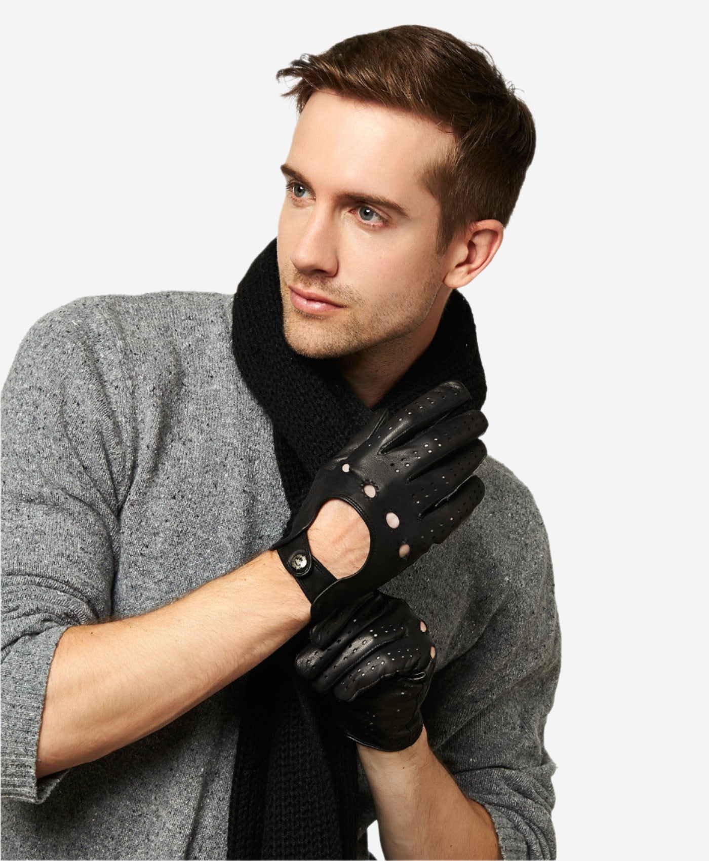 CC4514 (vac) - Women's Italian Rex Rabbit Fur Cuff Lambskin Gloves - Leather Gloves Online - Luxury Leather Gloves  - Leather Gloves Online - Luxury Leather Gloves - 3