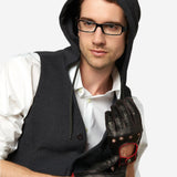CD3288 (black) - Handsewn Italian Leather Driving Gloves with Contrast Welting