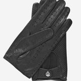 CD3466 (black) - Men's Ventilated Leather Driving Gloves
