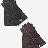 CD3466 (black) - Men's Ventilated Leather Driving Gloves