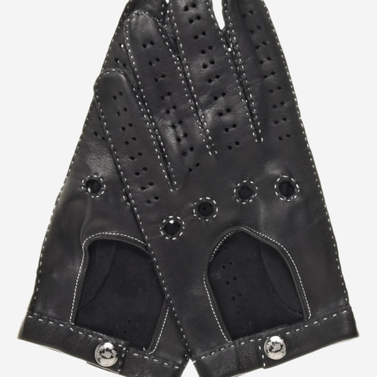 CD3501 (black) - Men's Handsewn Italian Lambskin Leather Driving Gloves - Leather Gloves Online - Luxury Leather Gloves - 1