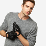 CD3501 (black) - Men's Handsewn Italian Lambskin Leather Driving Gloves - Leather Gloves Online - Luxury Leather Gloves - 2