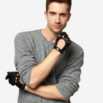 CD3501 (black) - Men's Handsewn Italian Lambskin Leather Driving Gloves - Leather Gloves Online - Luxury Leather Gloves - 3