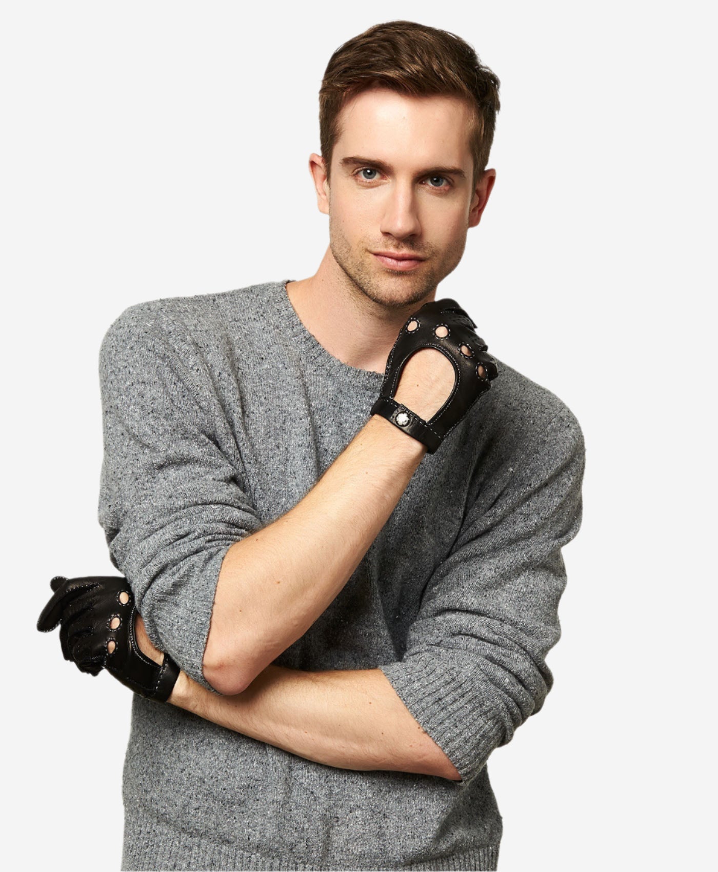 CD3501 (black) - Men's Handsewn Italian Lambskin Leather Driving Gloves - Leather Gloves Online - Luxury Leather Gloves - 3