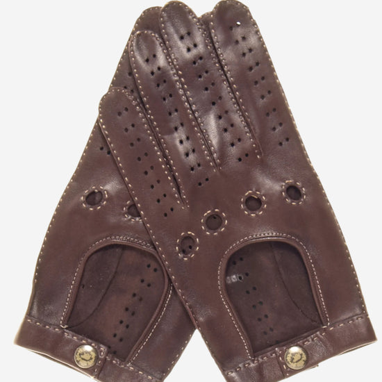 CD3501 (brown) - Men's Handsewn Italian Lambskin Leather Driving Gloves - Leather Gloves Online - Luxury Leather Gloves - 2