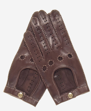 CD3501 (brown) - Men's Handsewn Italian Lambskin Leather Driving Gloves - Leather Gloves Online - Luxury Leather Gloves - 2
