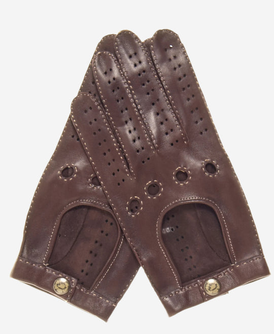CD3501 (brown) - Men’s handsewn Italian lambskin leather driving gloves