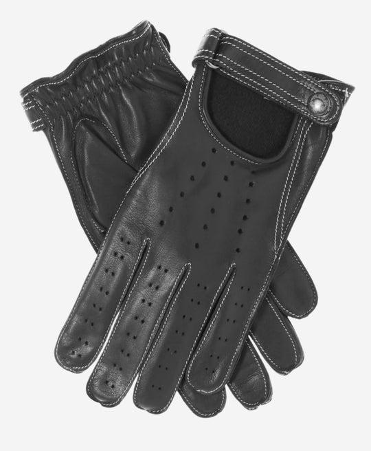 CD3528 (black) - Men's Italian Leather Driving Gloves with Cashmere Lining