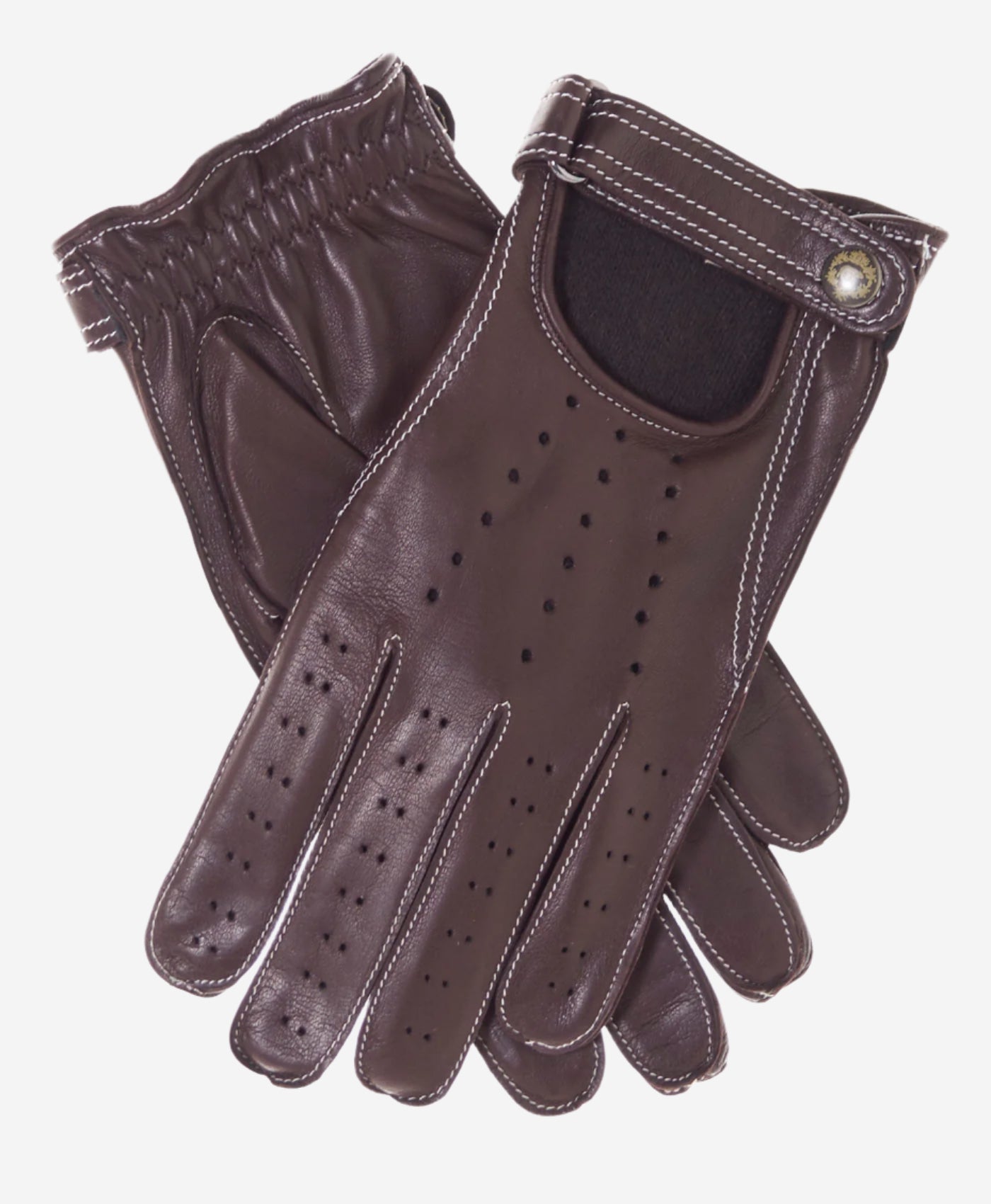 CD3528 (brown) - Men's Italian Leather Driving Gloves with Cashmere Lining - Leather Gloves Online - Luxury Leather Gloves - 3