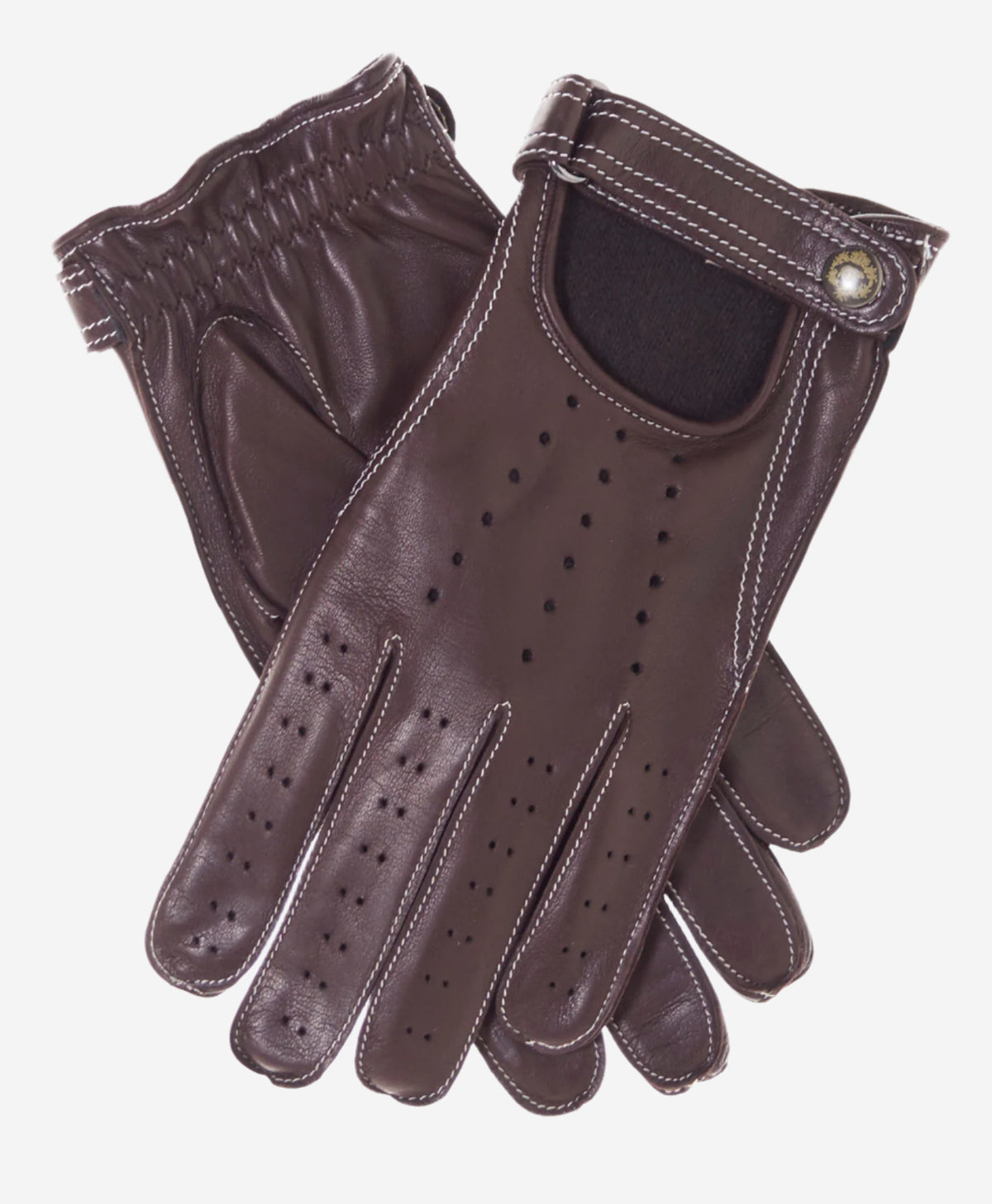 CD3528 (brown) - Men's Italian Leather Driving Gloves with Cashmere Lining - Leather Gloves Online - Luxury Leather Gloves - 3