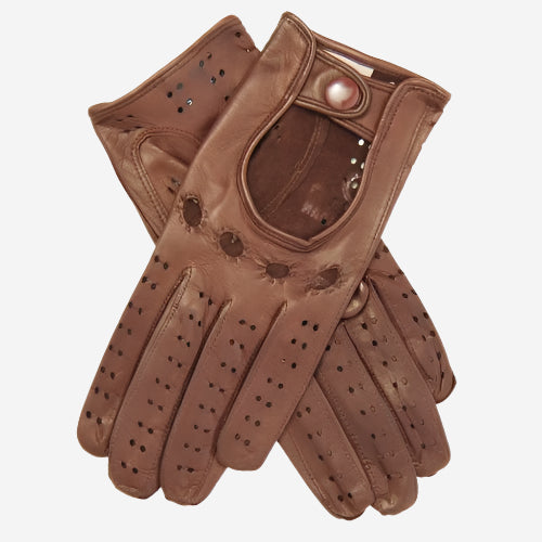 CD4010 (brown) - Women’s Italian leather driving gloves