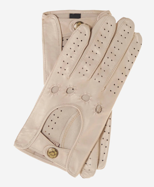 CD4010 (cream) - Women’s Italian leather driving gloves