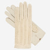CD4020 (cream) - Women's Crochet and Leather Driving Gloves - Leather Gloves Online - Luxury Leather Gloves - 1