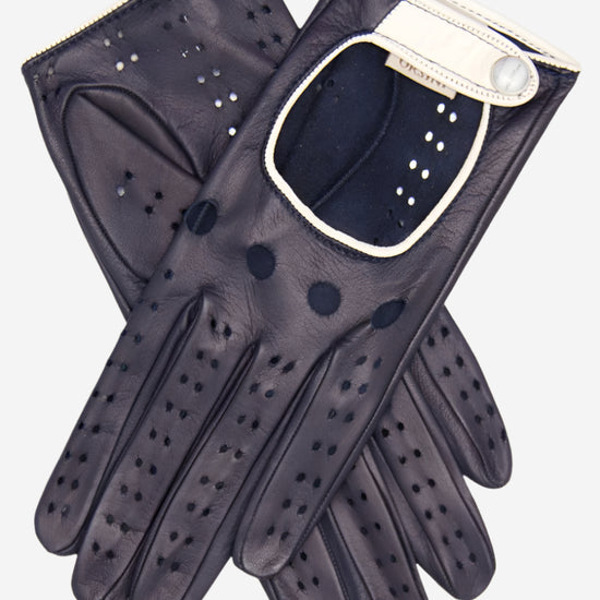 CD4134 (navy) - Women's Italian Lambskin Driving Gloves - Leather Gloves Online - Luxury Leather Gloves - 2