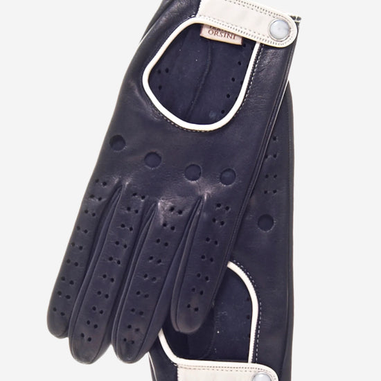 CD4134 (navy) - Women's Italian Lambskin Driving Gloves - Leather Gloves Online - Luxury Leather Gloves - 1